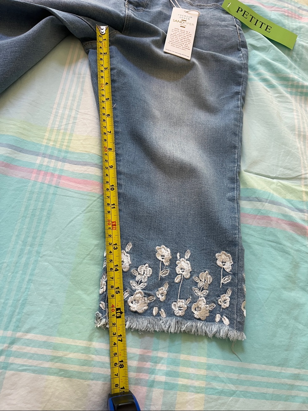 Denim embroidered petite capris - Picture 11 of 11